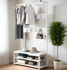 Feline Entryway Hall Living Bedroom Coat Shoe Organizer Storage Rack