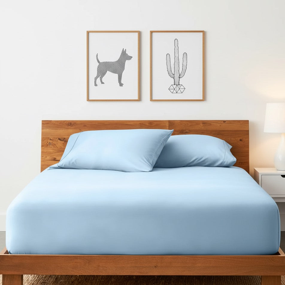 Lunique Cotton Fitted Bed Sheets (Set of 3) | Home Décor | Waseeh Pakistan