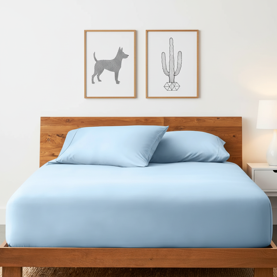 Lunique Cotton Fitted Bed Sheets (Set of 3)