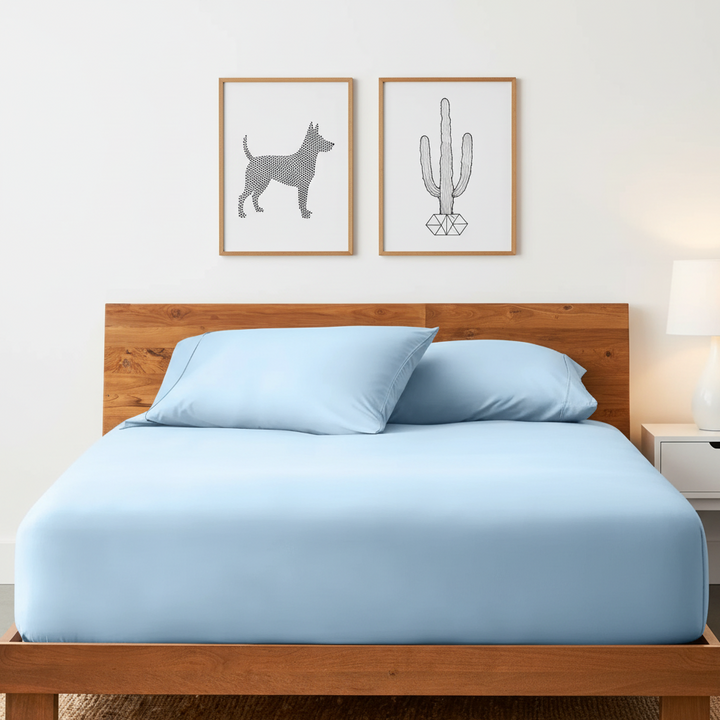 Lunique Cotton Fitted Bed Sheets (Set of 3)