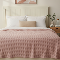 Viscos Cotton Thermal  Blanket Powder Pink