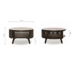 Klever Mid Century Modern Round Center and Side Coffee Table