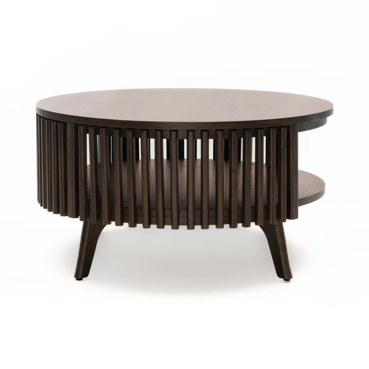 Klever Mid Century Modern Round Center and Side Coffee Table