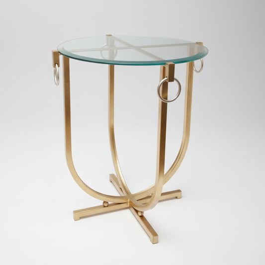 Sophisi Antique Living Lounge Sofa Side Glass Table