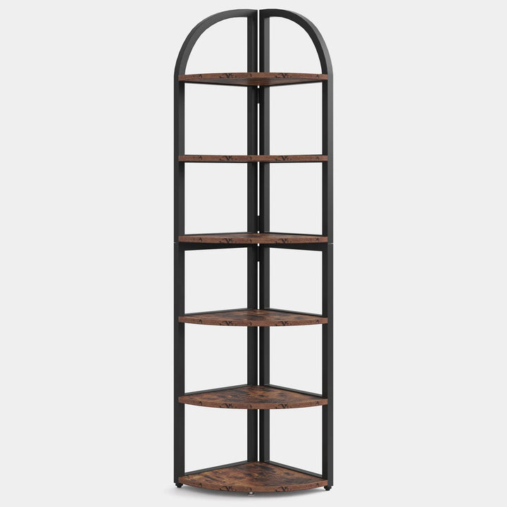 Neror Living Lounge Edge Tall Corner Bookshelf &amp; Bookcase Organizer Rack