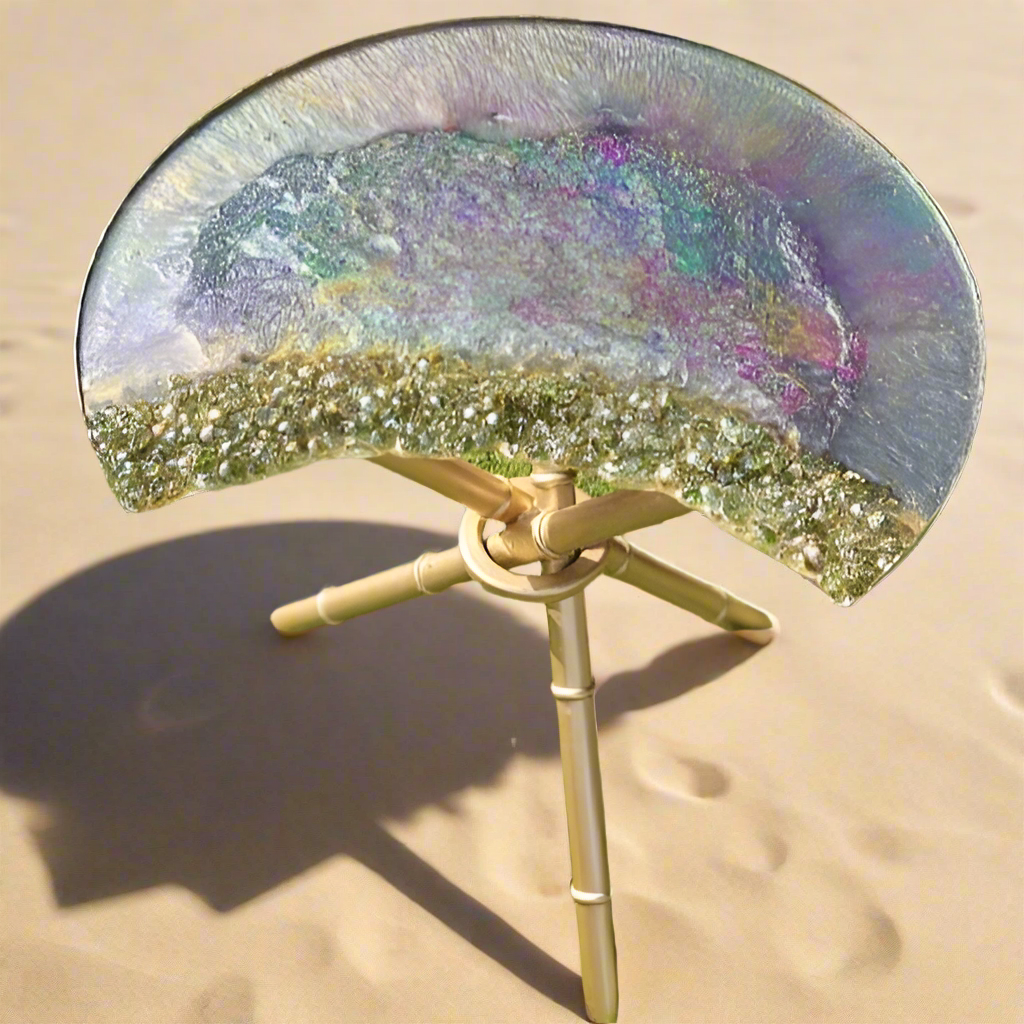 Celestial Horizon Crescent Hand-Made Table (Epoxy)