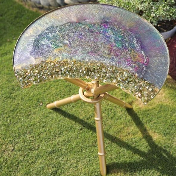 Celestial Horizon Crescent Hand-Made Table (Epoxy)