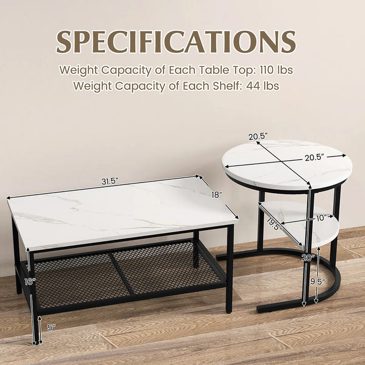 Javarrius Living Lounge Nesting Coffee Center Table