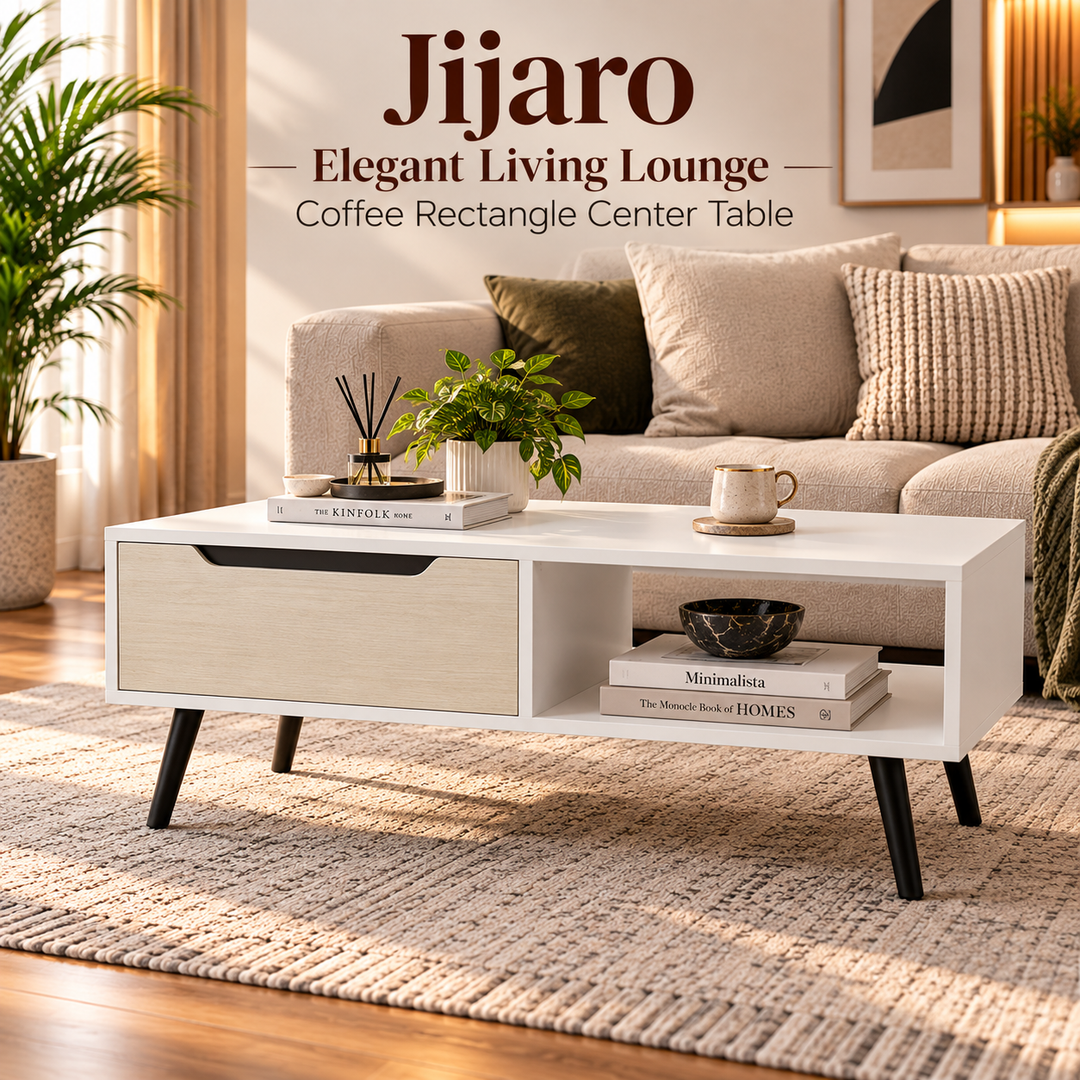 Jijaro Elegant Living Lounge Coffee Rectangle Center Table