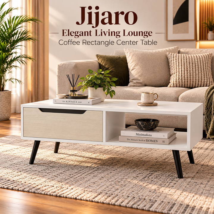 Jijaro Elegant Living Lounge Coffee Rectangle Center Table