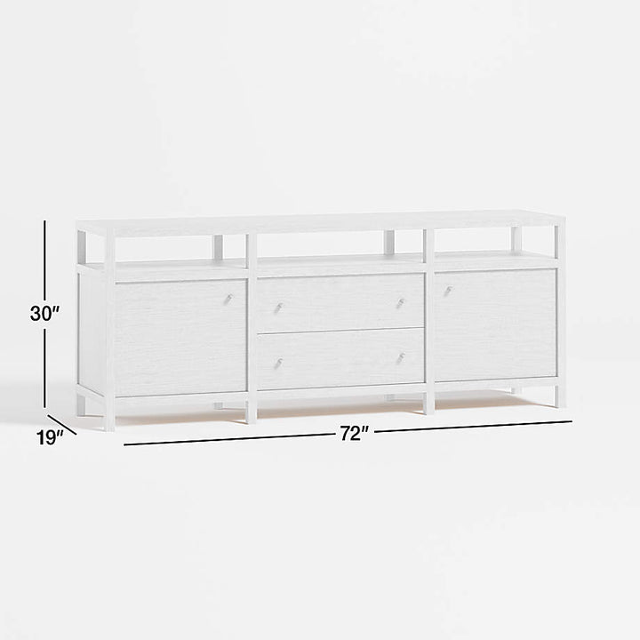 Hoard Living Lounge LED Storage Media Console (Solid Wood)