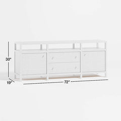 Hoard Living Lounge LED Storage Media Console (Solid Wood)