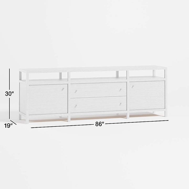 Hoard Living Lounge LED Storage Media Console (Solid Wood)