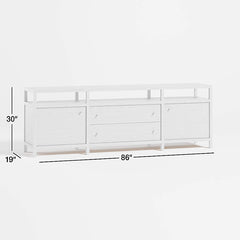 Hoard Living Lounge LED Storage Media Console (Solid Wood)