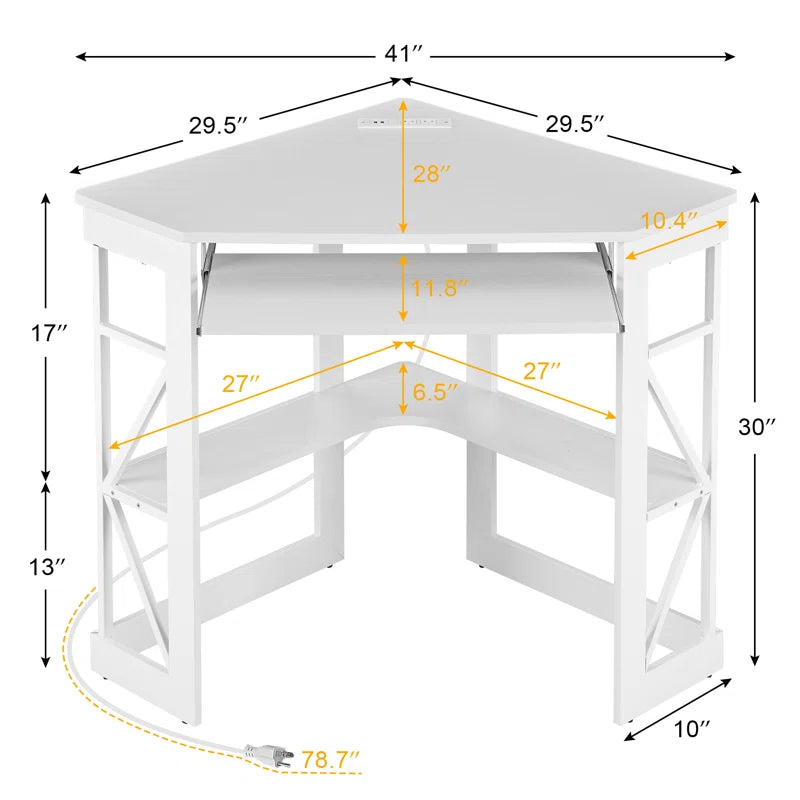 Lambrecht Corner Home Office Space Saving Writing Desk