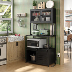 Nyyear Tall Kitchen Pantry Microwave Cabinet Bakers Rack