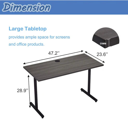 Honziee Home Office Work Writing Study Computer Laptop Sturdy Desk Table