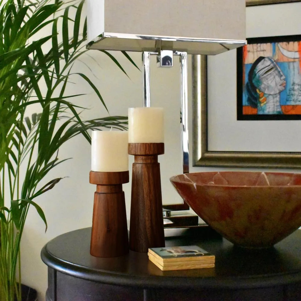Rookolo Living Lounge Table Candle Holder Stands (Set of 2)