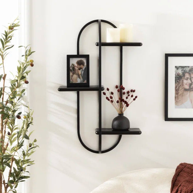 Ragena Living Lounge Wall Mounted Oval Tiered Floating Shelve