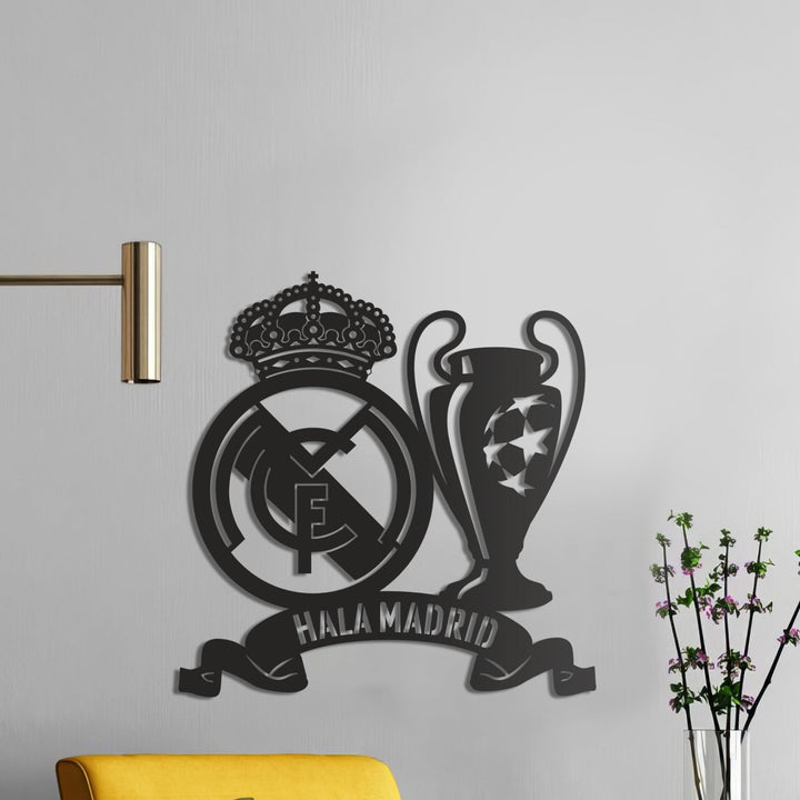 Real Madrid Champions League Inspired - Football Logo Wall Hanging Frame Decor