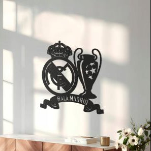 Real Madrid Champions League Inspired - Football Logo Wall Hanging Frame Decor