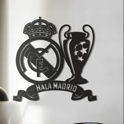 Real Madrid Champions League Inspired - Football Logo Wall Hanging Frame Decor