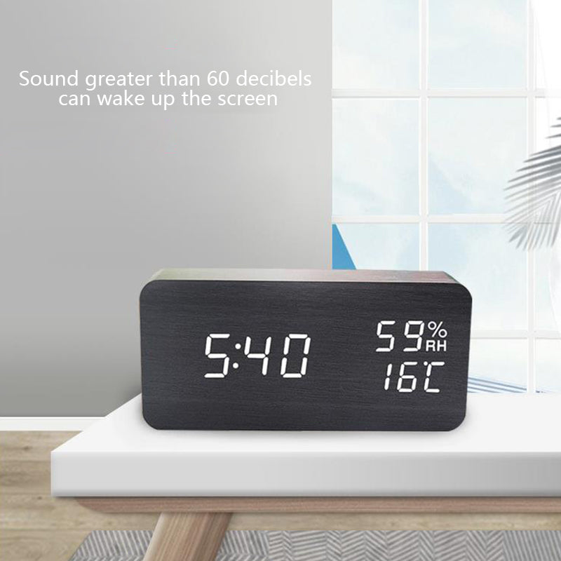 Rectangle Wooden Digital Alarm Clock – waseeh.com