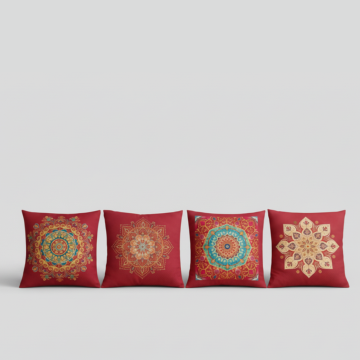 Zelora Bedroom Drawingroom Sofa Cushion Covers (Pack of 4)