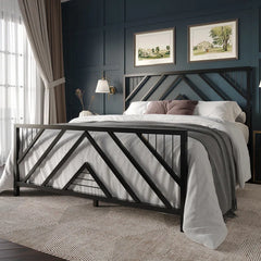 Sherrard All Metal Open-Frame Low Platform Bed