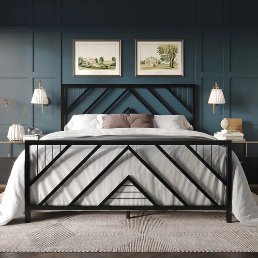 Sherrard All Metal Open-Frame Low Platform Bed