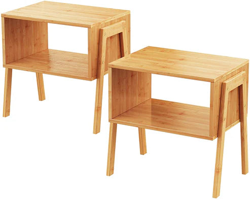 Maboo Living Bedroom Bedside Lamp Wood Side Table