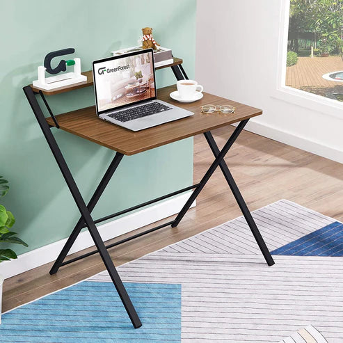 Toto 2-Tier Small Computer Desk Saving Folding Study Table