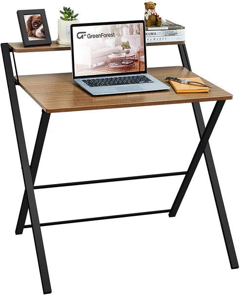 Toto 2-Tier Small Computer Desk Saving Folding Study Table