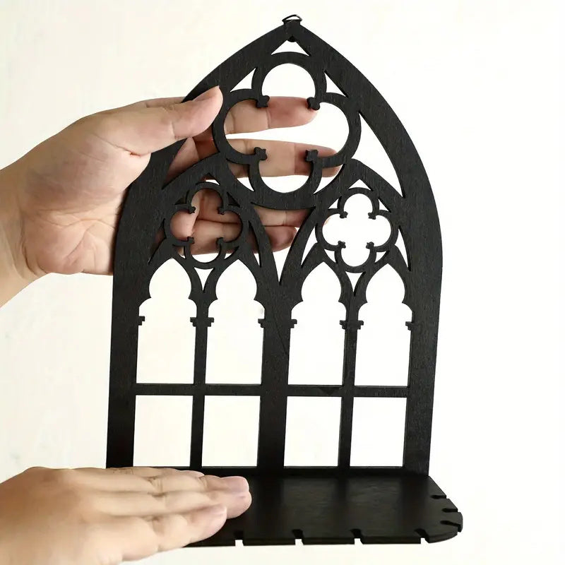 Gothic Wooden Hanging Bracket Wall Storage Shelves (Set of 3)