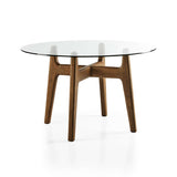 Timbak Living Lounge Dining Table (Solid Wood & Glass)