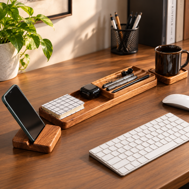 Hopmad Wooden Home Work Office Organizers (Set of 4)