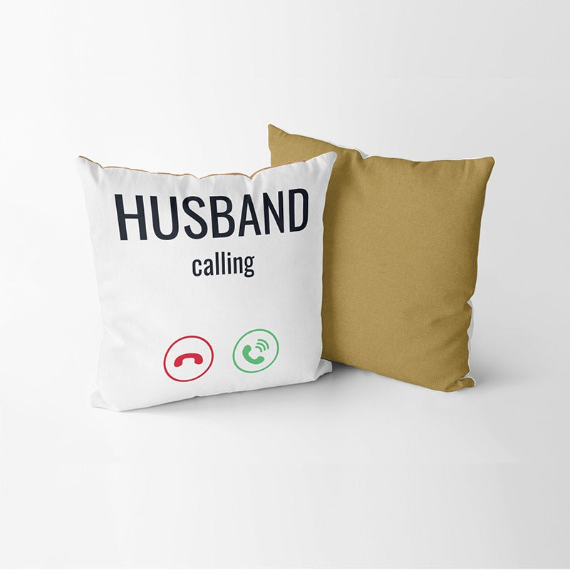 Loomiee Husband Calling Cushion Covers (Set of 2)