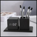 Pen Holder Wooden Digital Alarm Clock - waseeh.com