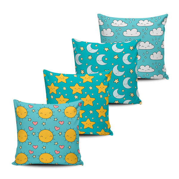 Stars & Moon Cushion Covers (Set of 4)