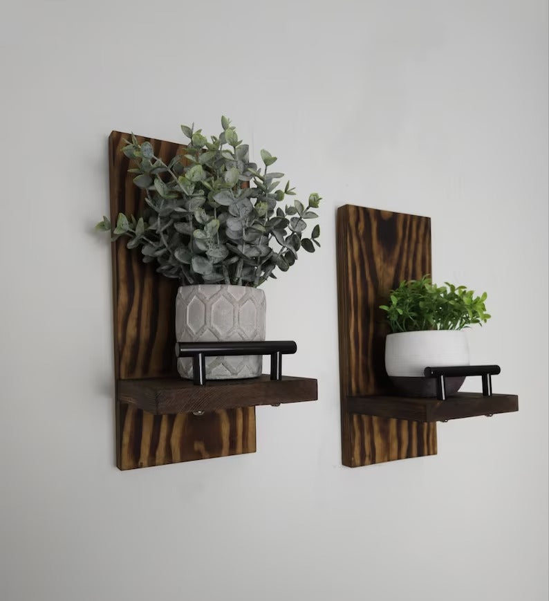 Flamy Style Wall Wooden Shelf (Set of 2)