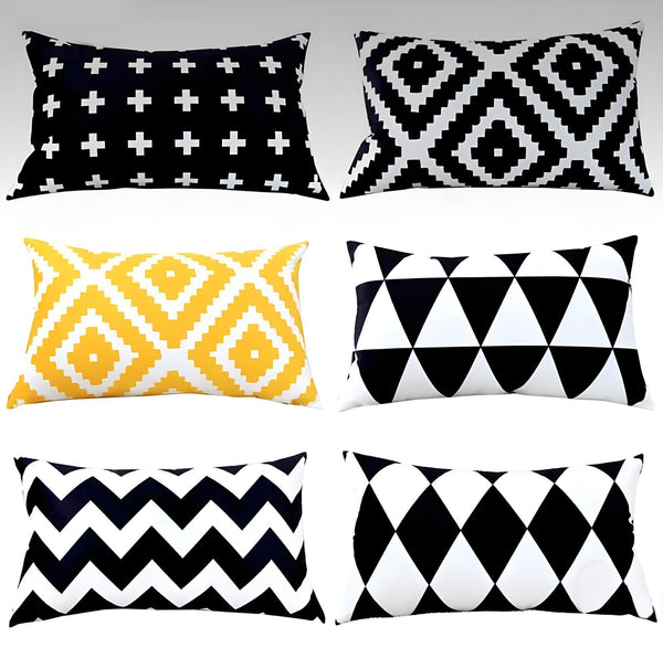 Zebra Lines Living Bedroom Drawing Room Pillow Covers (Set of 6)