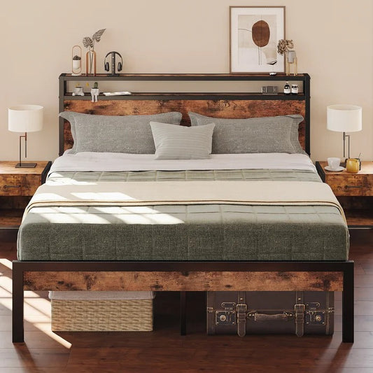 Gedeus Compact Platform Bed Low Bedroom Bed