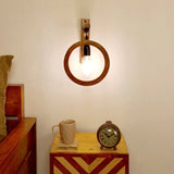 Halo Circle Wooden Wall Light Wall Hanging Lamp