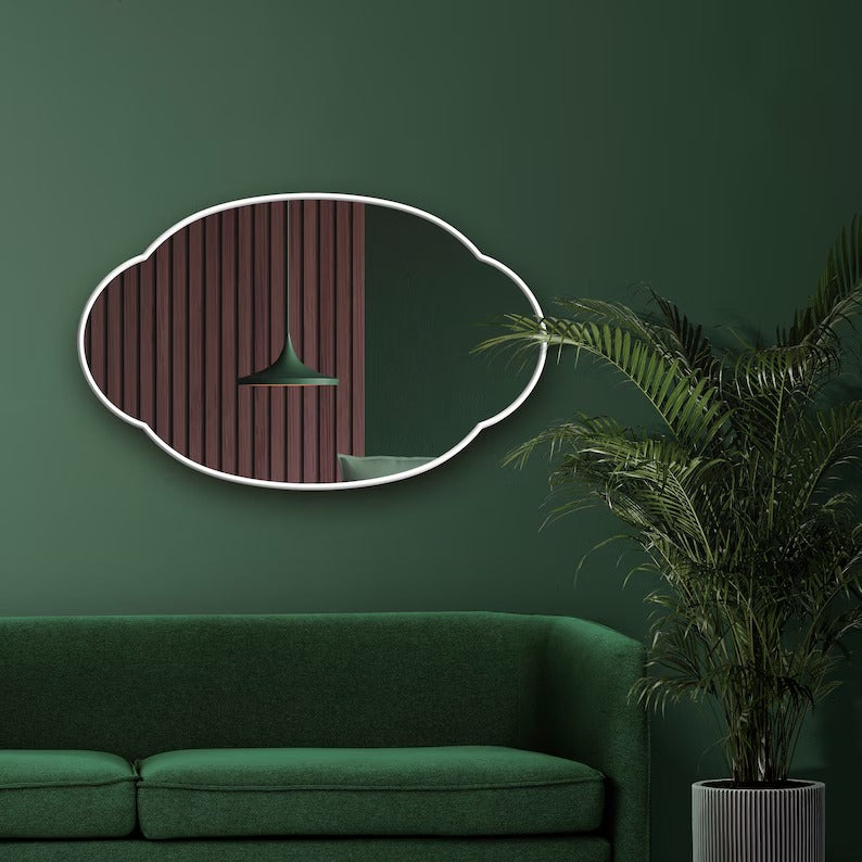 Cloudy Wall Hallway Entryway Minimalist Bedroom Bathroom Mirror