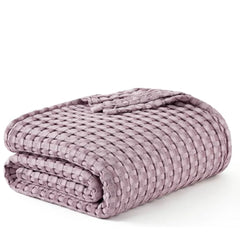Cotton Waffle King Size Blanket Summer Blanket Bamboo for Luxury Throws