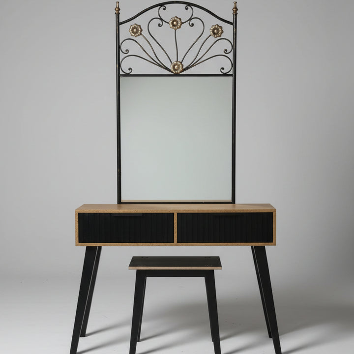 North Vale Bedroom Dressing Stool Mirror Table (Set of 3) - Only Available in Lahore