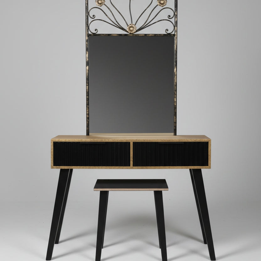 North Vale Bedroom Dressing Stool Mirror Table (Set of 3) - Only Available in Lahore