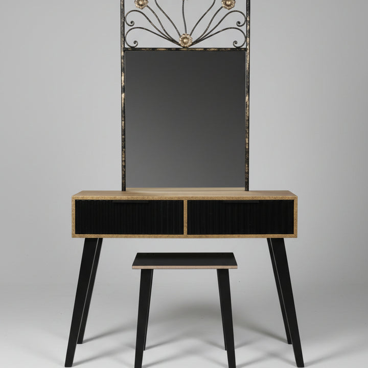 North Vale Bedroom Dressing Stool Mirror Table (Set of 3) - Only Available in Lahore