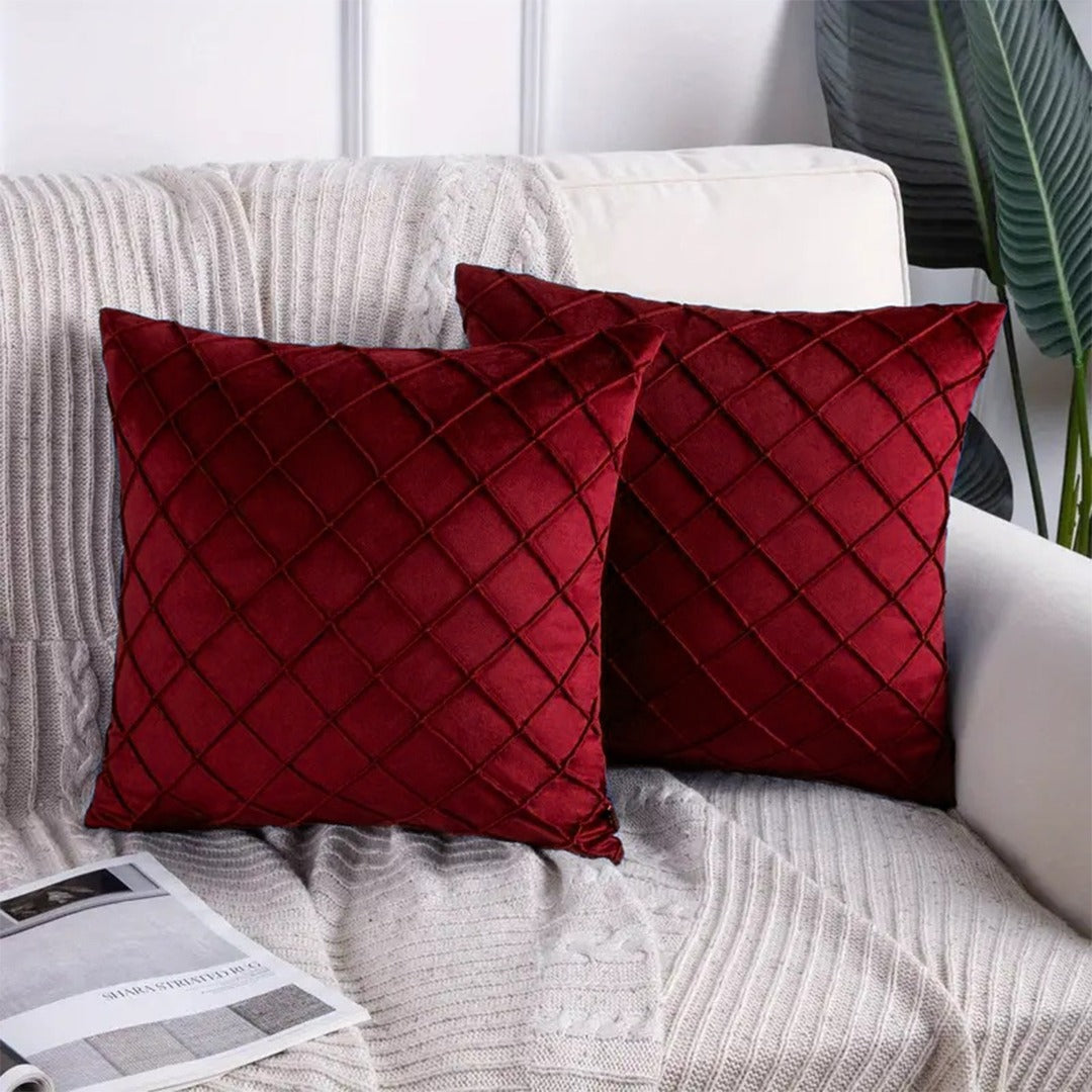 Seluna Cuts Velvet Cushion Covers (Pack of 2)