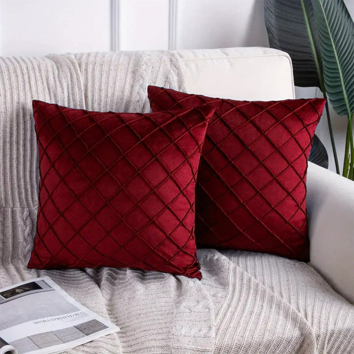 Seluna Cuts Velvet Cushion Covers (Pack of 2)